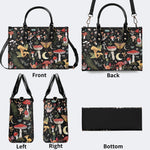 Starry Mushroom Print - Leather Handbag