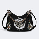 Classic Death Moth Print - Leather Crossbody Bag