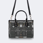 Mechanical Panel Print - Leather Handbag