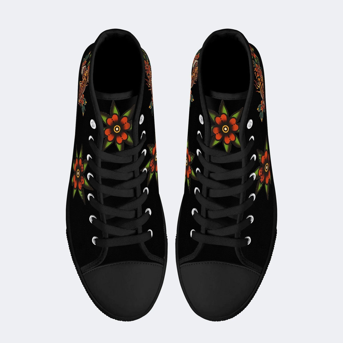 Tiger And Auspicious Clouds Print - High Top Canvas