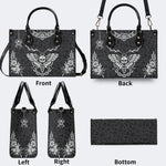 Classic Death Moth Vintage Print - Leather Handbag