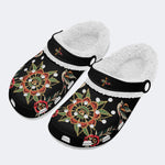 Eyes&Flower Art Print - Fur Lined Slippers/Sandals