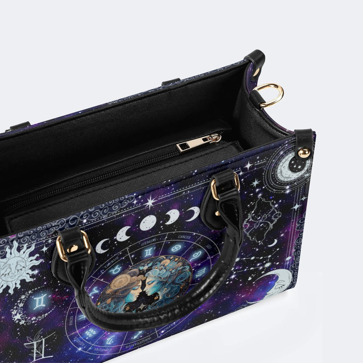 Gemini Starry Sky - Leather Handbag