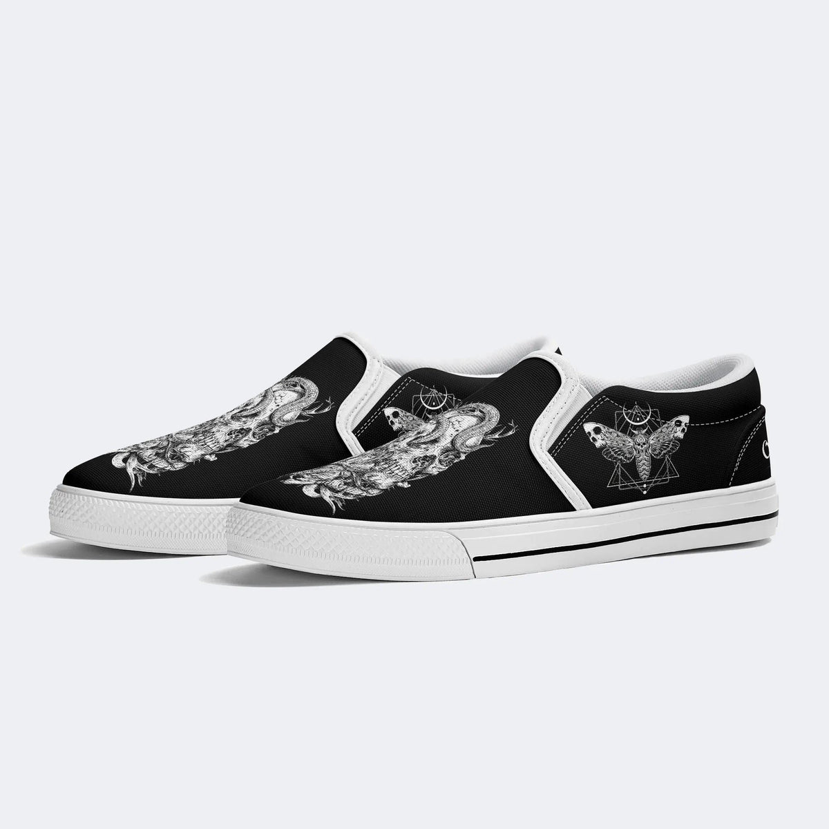 Death Skeleton Print - Slip On Shoes