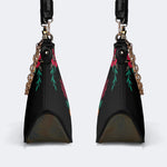 Sword And Moth Print - Leather Crossbody Bag