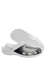 Outsole and tread detail of white fuzzy bunny slippers