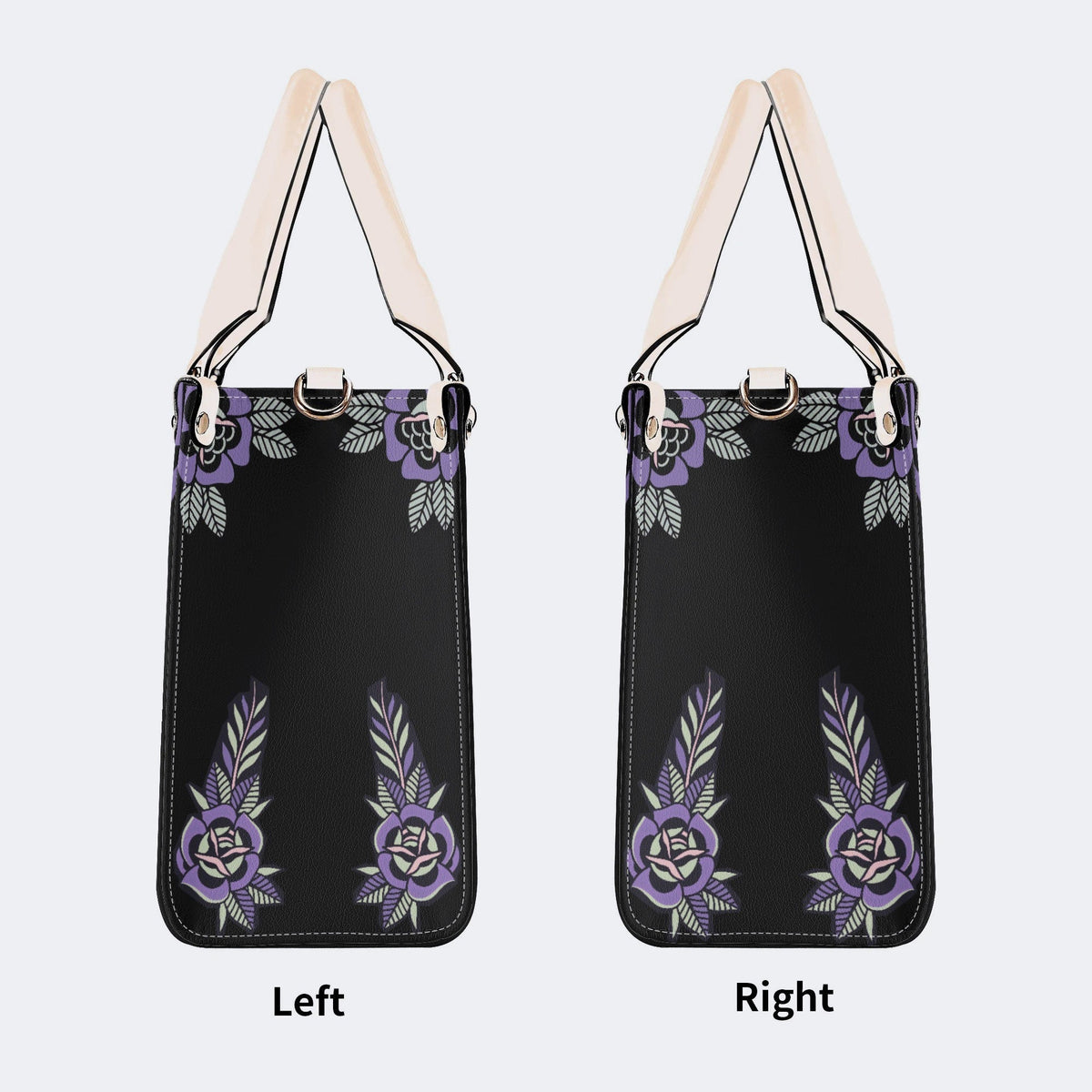 Unisex Tiger Print - Leather Handbag