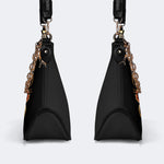 Traditional Bats Print - Leather Crossbody Bag