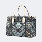 Gothic Bat Print - Leather Handbag
