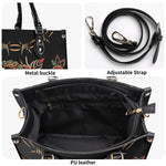 Rose and Snake Print - Leather Handbag