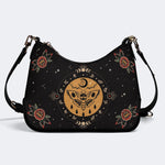 Moths Under The Moon - Leather Crossbody Bag