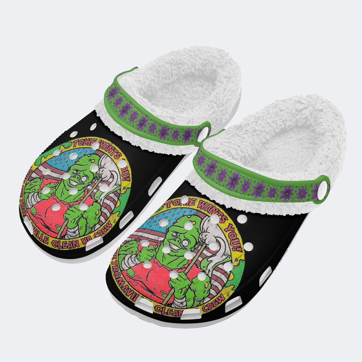 Join The Tromaville Clean Up Crew - Fur Lined Slippers/Sandals