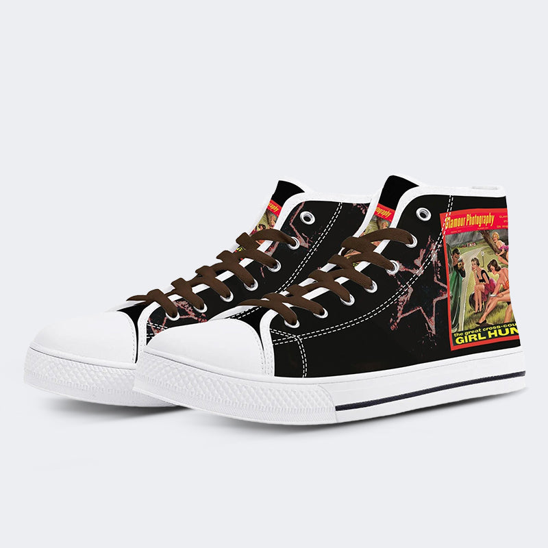 Unisex Girl Hunt Print - High Top Canvas