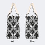 Vintage Moth And Black Lace Print - Leather Handbag