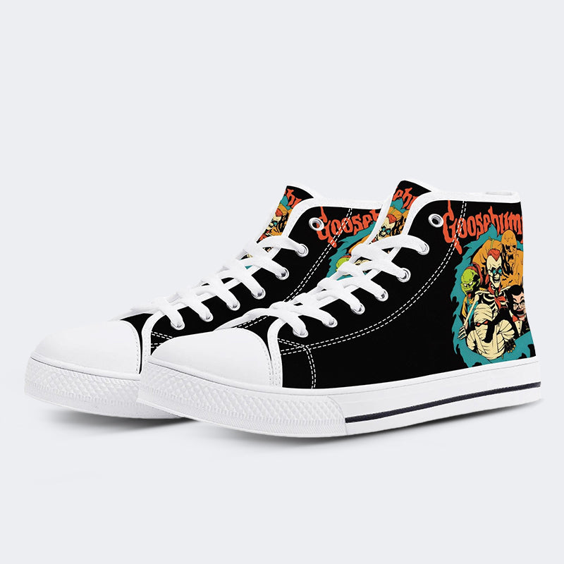 Unisex Horror Skull Print - High Top Canvas