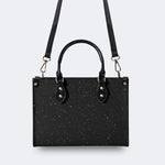 Starry Night Mushroom Moth Print - Leather Handbag