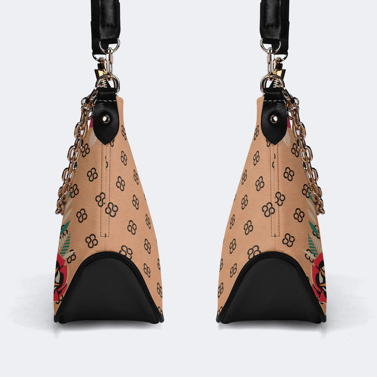 Vintage Death Moth Print - Leather Crossbody Bag
