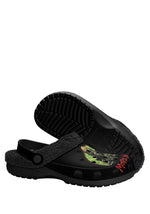 Bottom sole view of black horror slippers