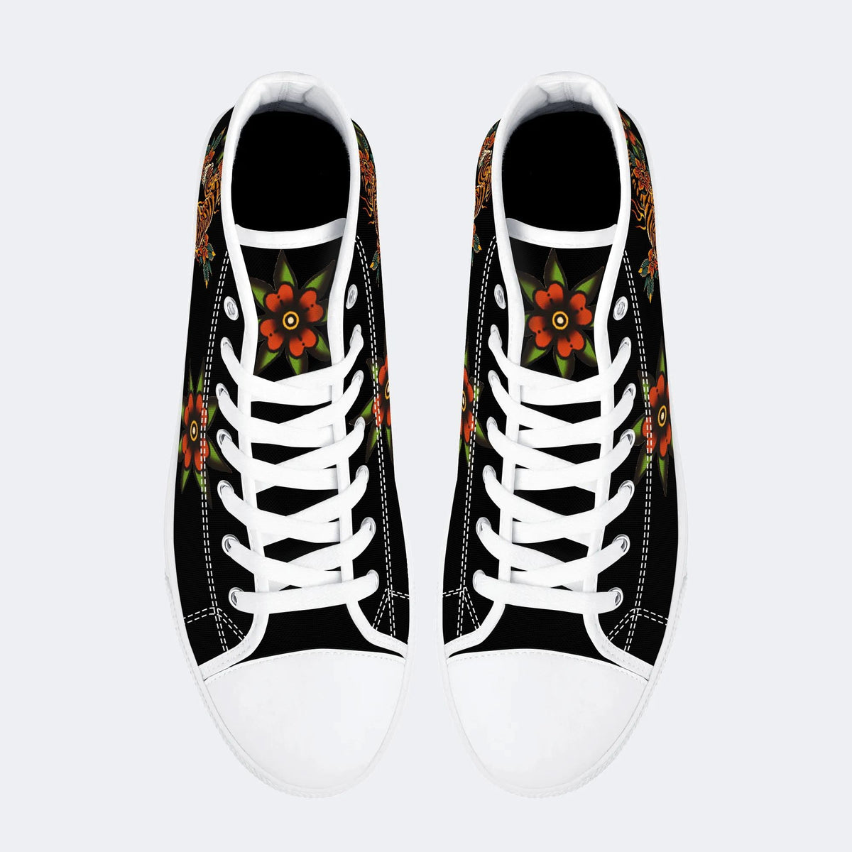 Tiger And Auspicious Clouds Print - High Top Canvas