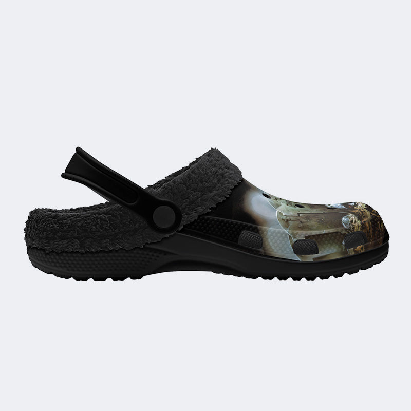 City of the Living Dead Print - Fur Lined Slippers/Sandals