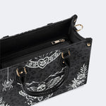 Classic Death Moth Vintage Print - Leather Handbag