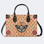 Vintage Death Moth Print - Leather Handbag