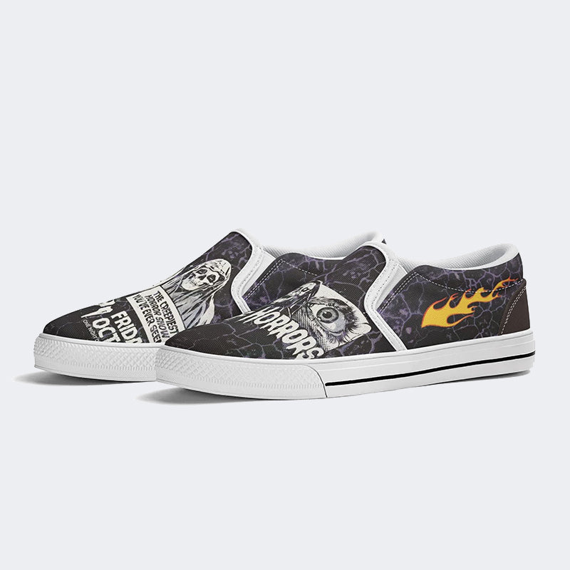 Unisex Night Of Horror Print - Slip On Shoes