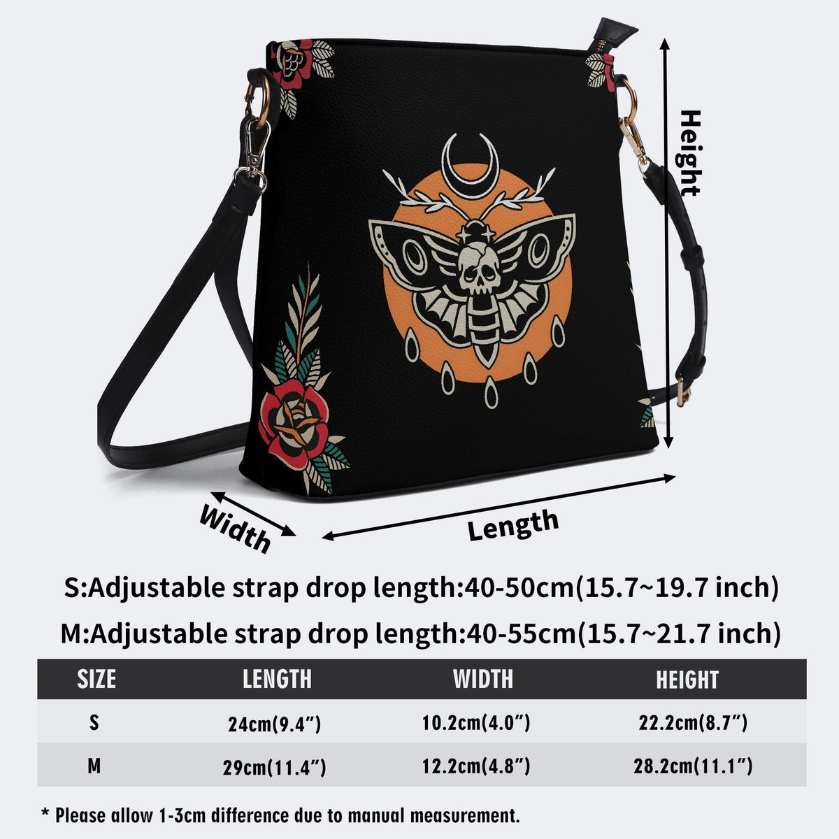 Death Moth Vintage Print - Bucket Bag