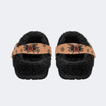 Vintage Rose Death Moth - Fur Lined Slippers/Sandals