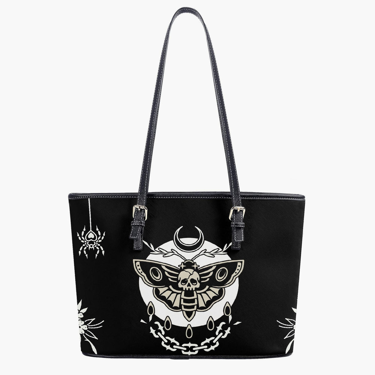 Death Moth Vintage Print - Leather Shoulder Bag