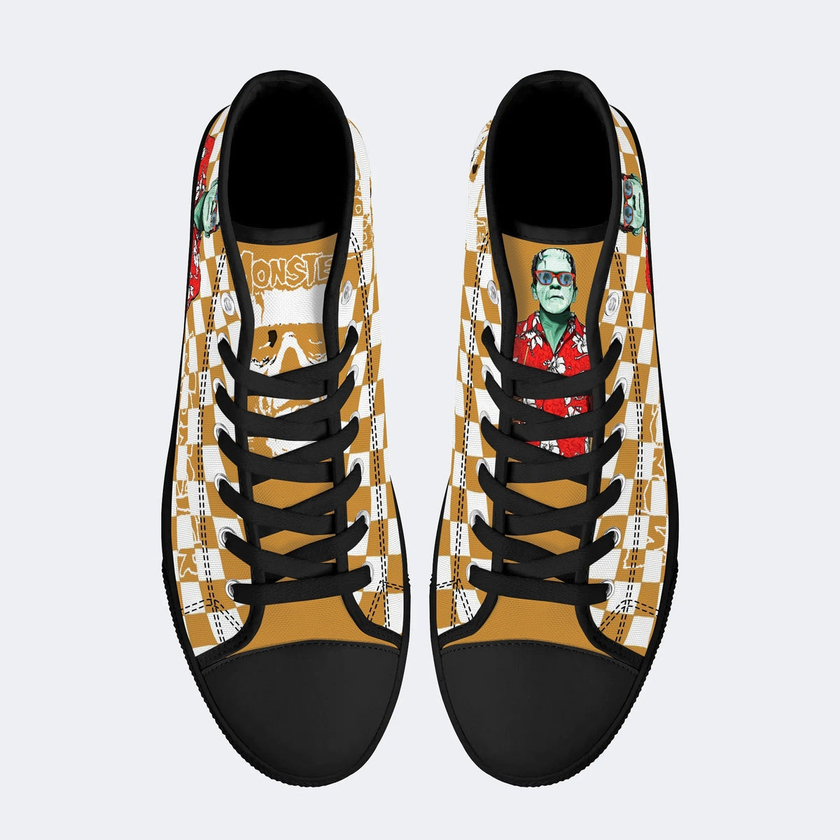 Unisex Monster Print - High Top Canvas