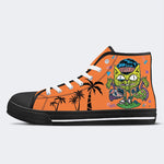 Unisex Skateboarding Cat Print - High Top Canvas