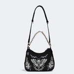 Death Moth Vintage Print - Leather Crossbody Bag