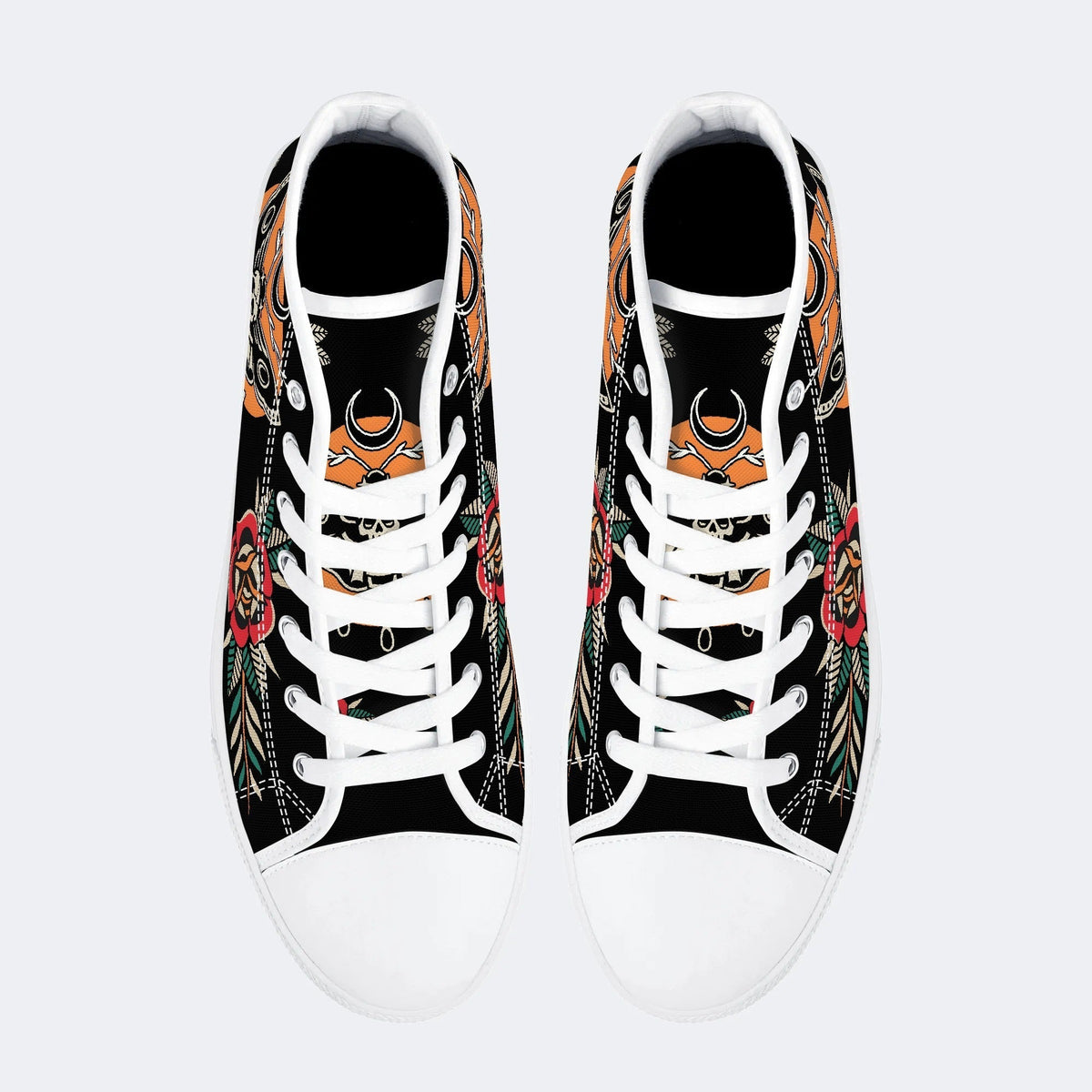 Unisex Death Moth Vintage Print - High Top Canvas