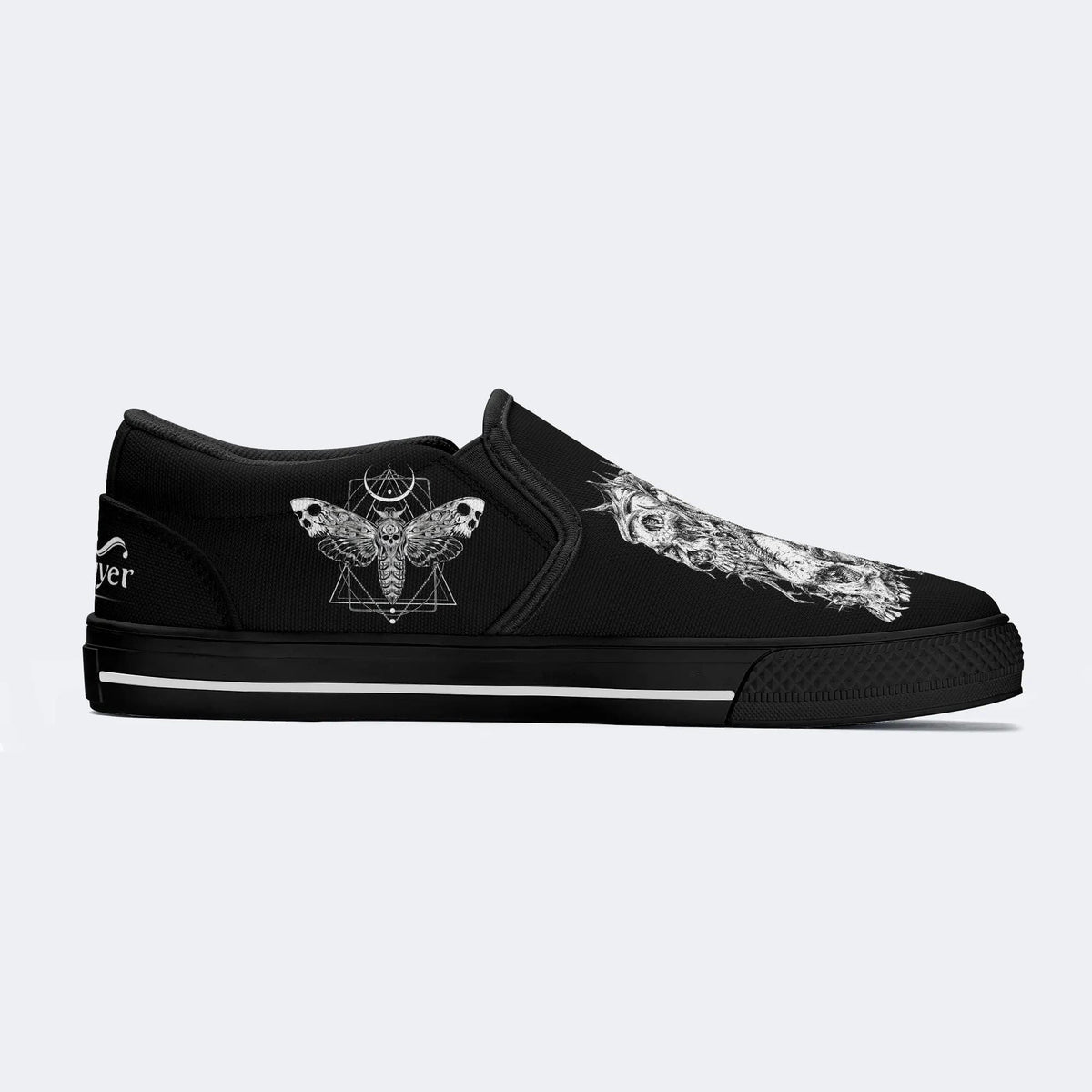 Death Skeleton Print - Slip On Shoes