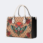 Vintage Rose Death Moth - Leather Handbag