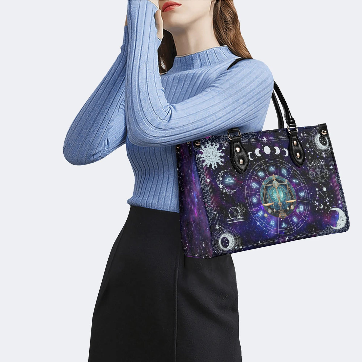 Libra Starry Sky - Leather Handbag