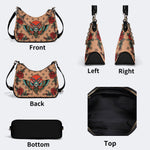 Vintage Death Moth Print - Leather Crossbody Bag