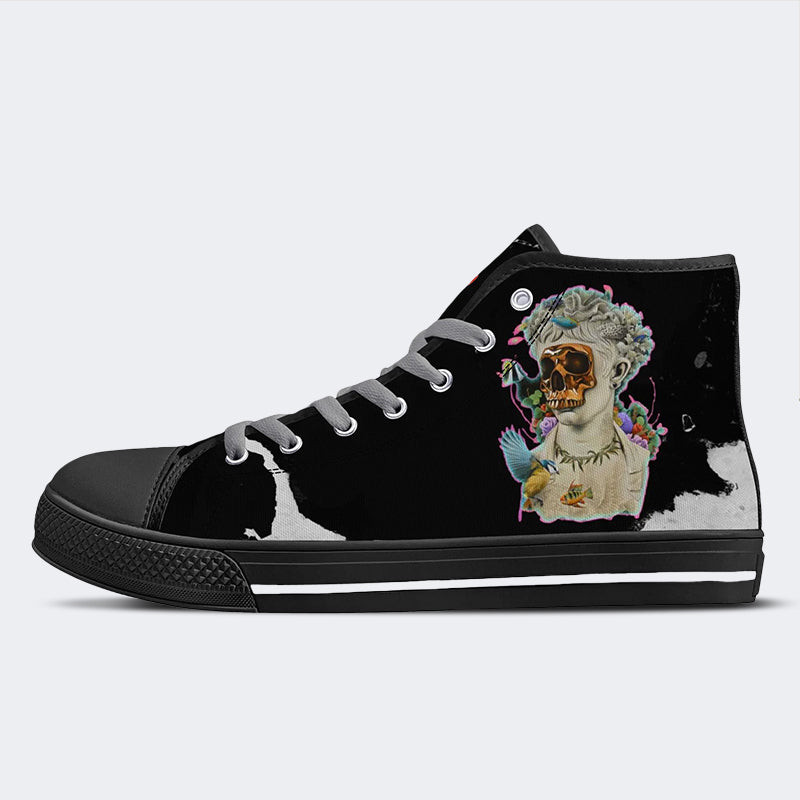 Unisex Skull&Letter Print- High Top Canvas