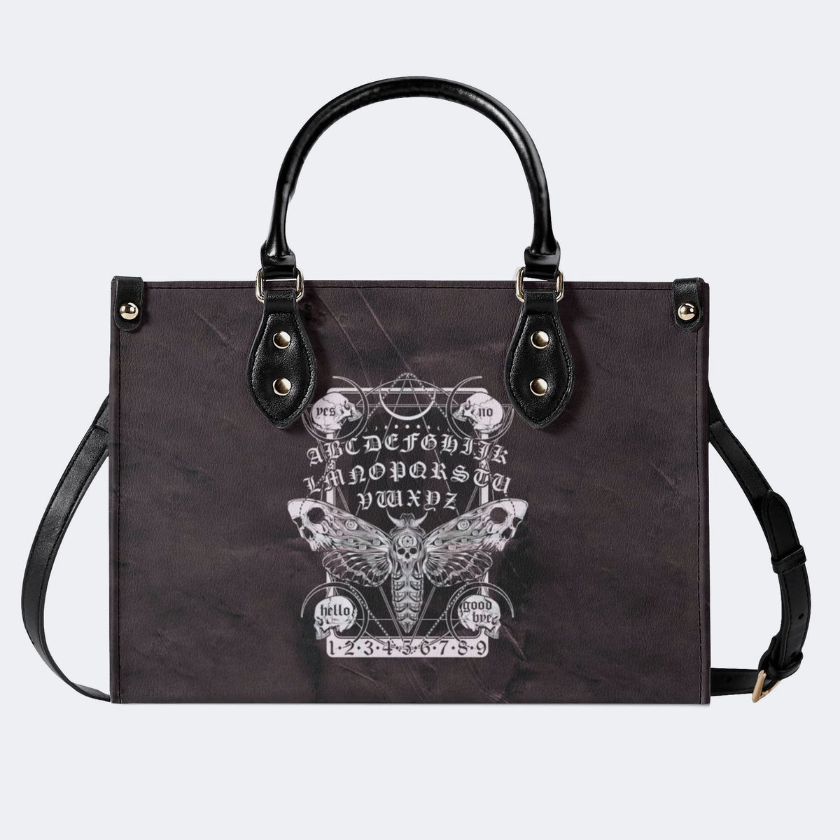 Vintage Death Moth Print - Leather Handbag
