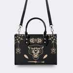 Unisex Tiger Print - Leather Handbag