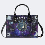 Aquarius Starry Sky - Leather Handbag