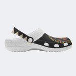 Horror Fangs Ghost Mask - Fur Lined Slippers/Sandals