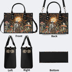 Sun Over The Mushroom Bush - Leather Handbag