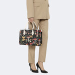Starry Mushroom Print - Leather Handbag