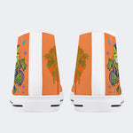 Unisex Skateboarding Cat Print - High Top Canvas