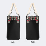 Japanese Style Frog Print - Leather Handbag