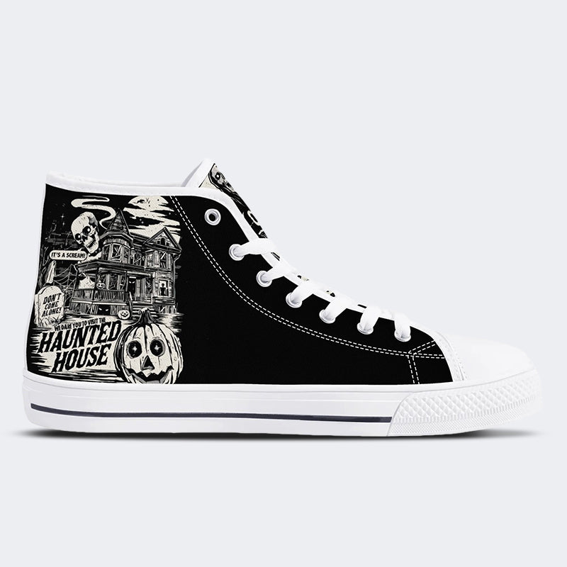 Unisex Halloween Horror Print - High Top Canvas