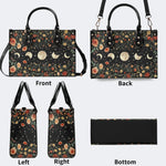 Starry Sky Over Flowers - Leather Handbag