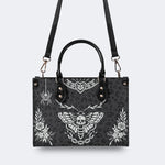 Classic Death Moth Vintage Print - Leather Handbag